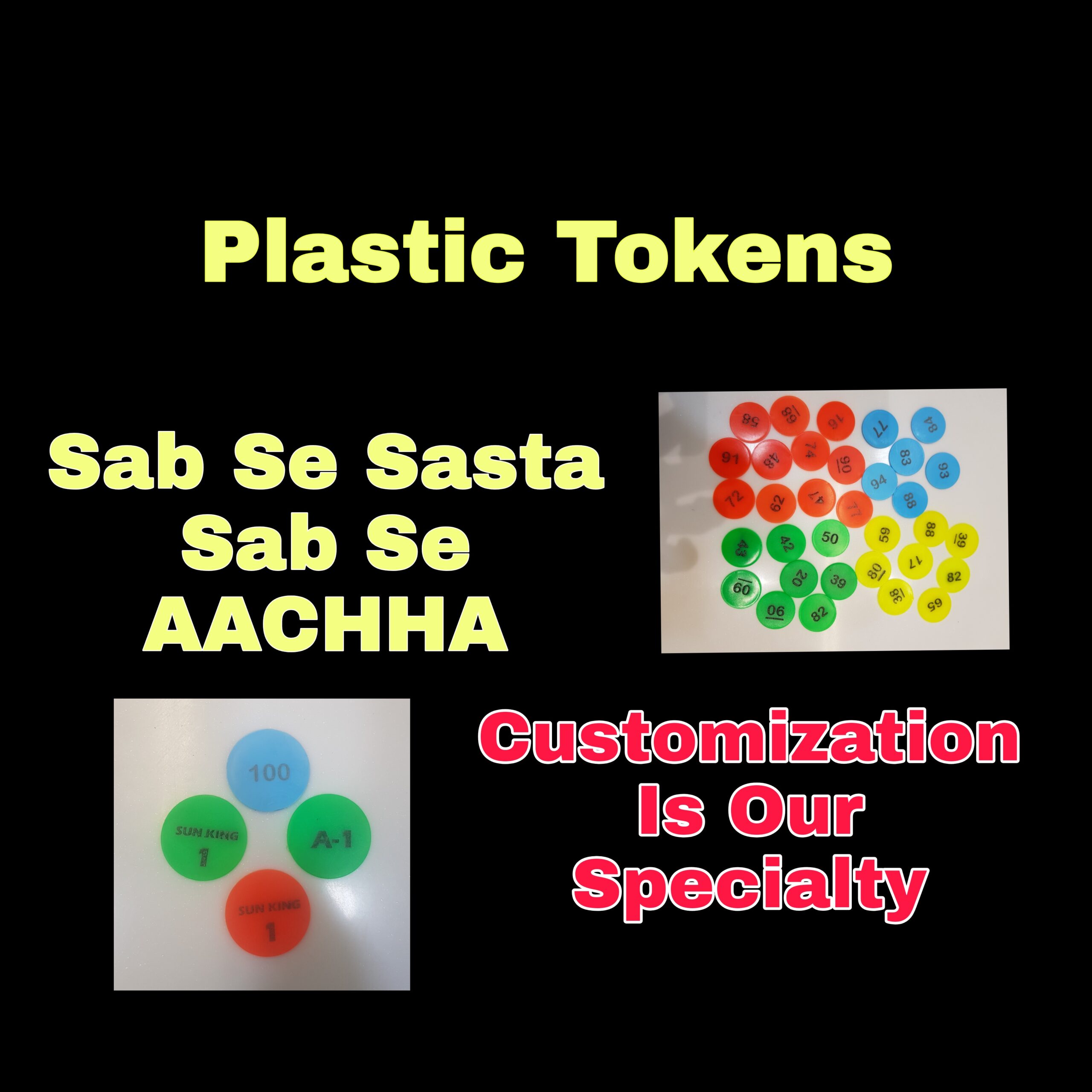 Numerical Plastic Tokens